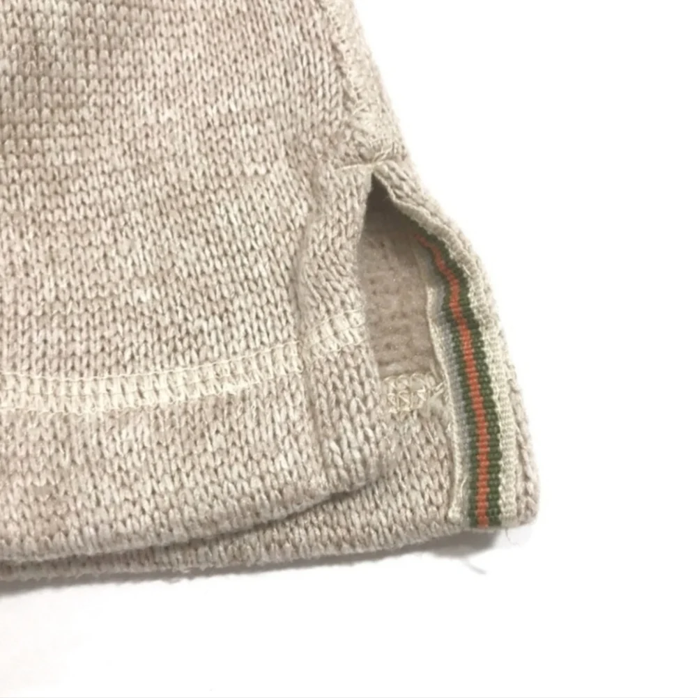 Woolrich Quarter Zip Collared Cream Sweater Chest Pocket Men's Large L Gorp EUC